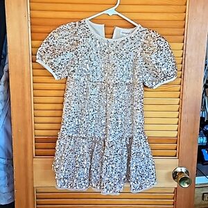 Like New! Girls XS 4-5 Gold Sequin Dress